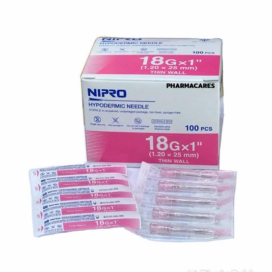 NIPRO เข็มฉีดยา ขนาด 18G x 1 นิ้ว (ซอง)