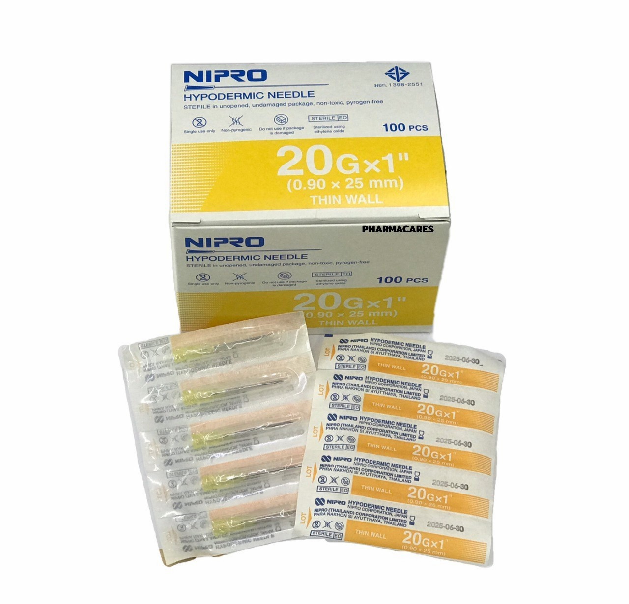 NIPRO เข็มฉีดยา ขนาด 20G x 1 นิ้ว (ซอง)