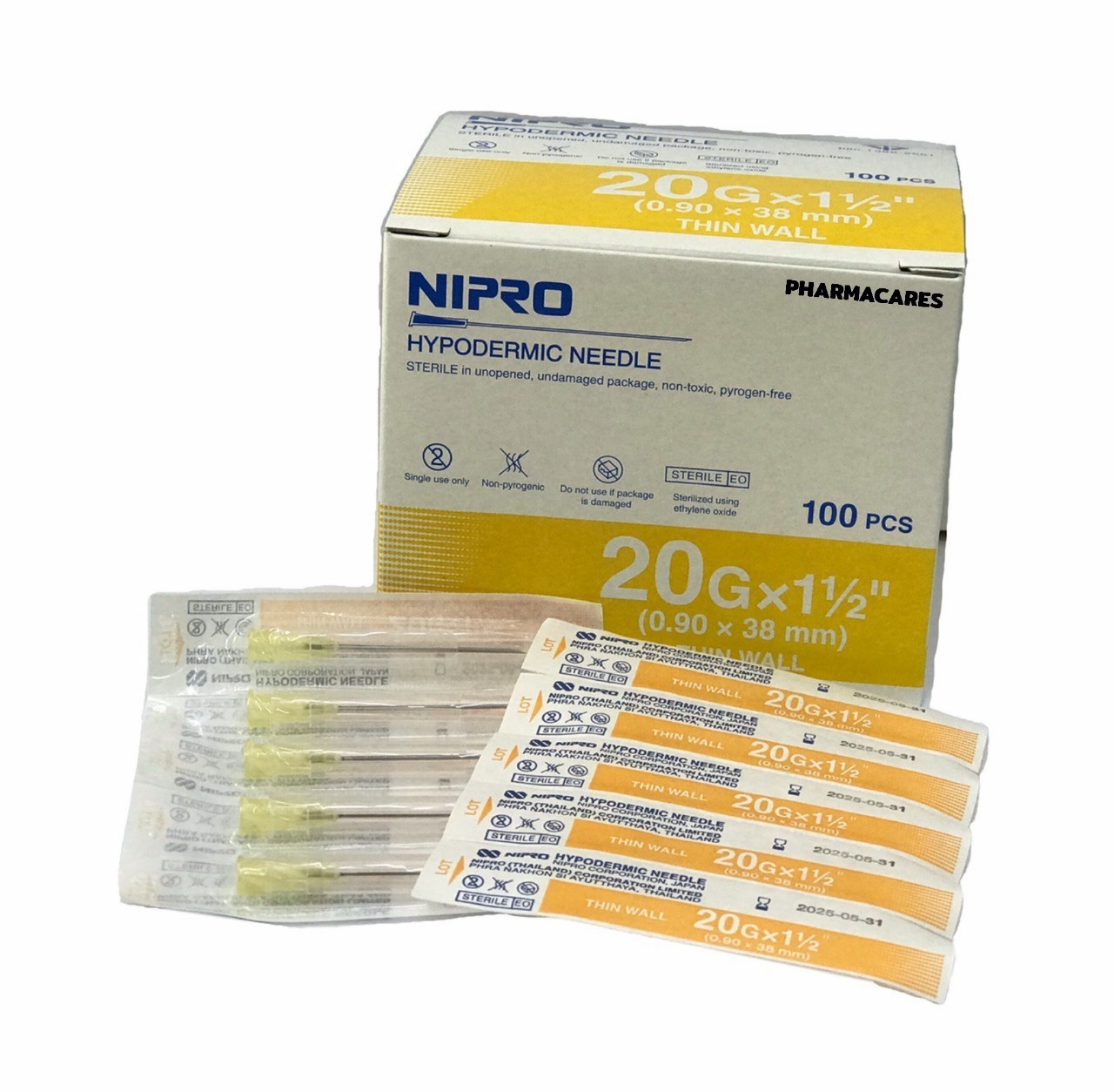 NIPRO เข็มฉีดยา ขนาด 20G x 1.5 นิ้ว (ซอง)