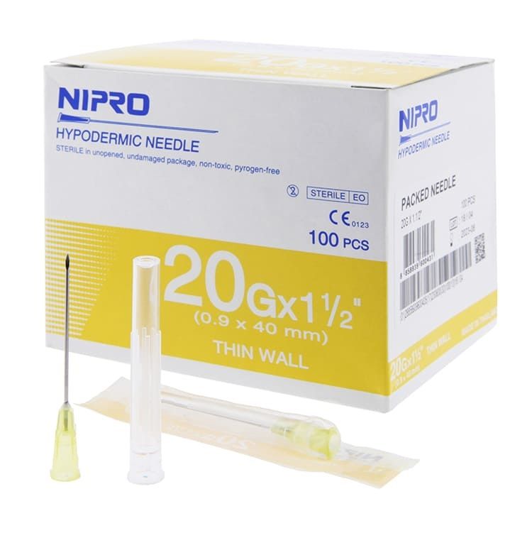 NIPRO เข็มฉีดยา ขนาด 20G x 1.5 นิ้ว (กล่อง)
