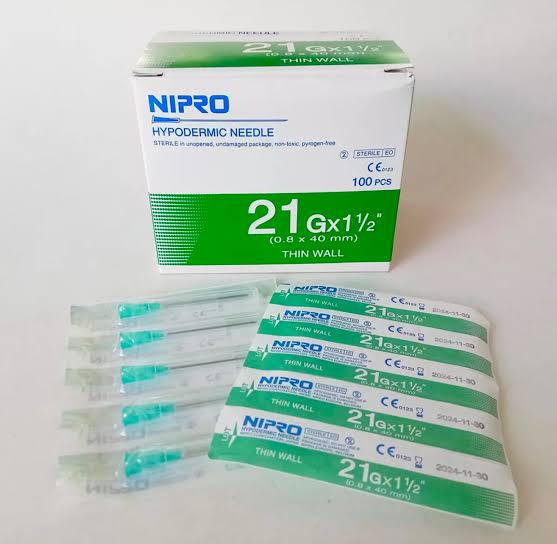 NIPRO เข็มฉีดยา ขนาด 21G x 1.5 นิ้ว (ซอง)