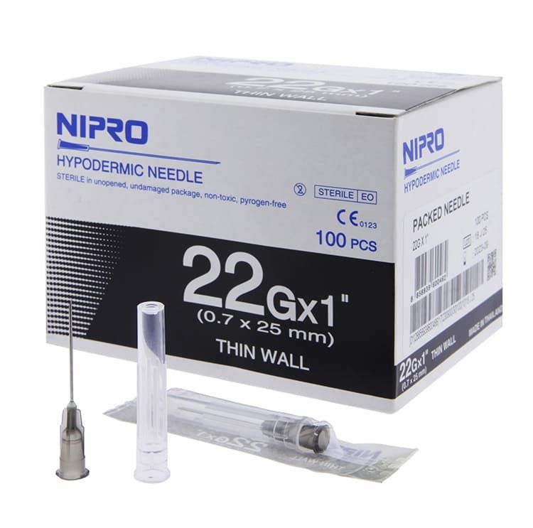 NIPRO เข็มฉีดยา ขนาด 22G x 1  นิ้ว (กล่อง)