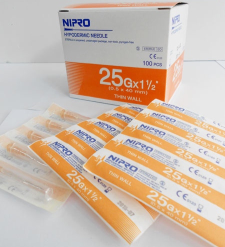 NIPRO เข็มฉีดยา ขนาด 25G x 1 1/2 นิ้ว (ซอง)
