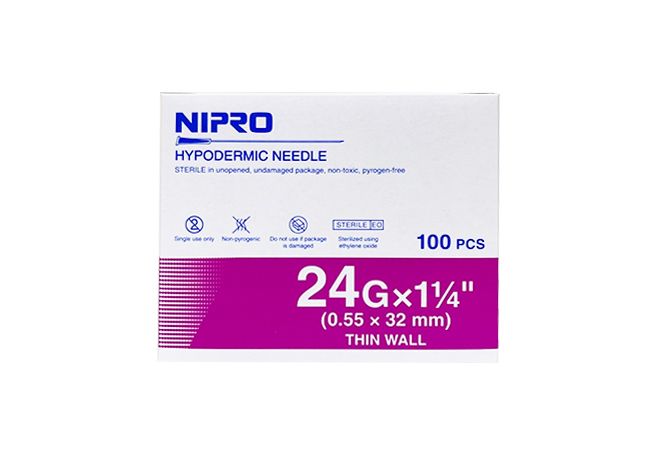 NIPRO เข็มฉีดยา ขนาด 24G x 1 1/4 นิ้ว (ซอง)