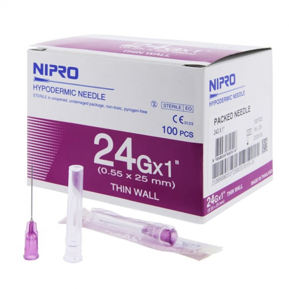 NIPRO เข็มฉีดยา ขนาด 24G x 1  นิ้ว (กล่อง)