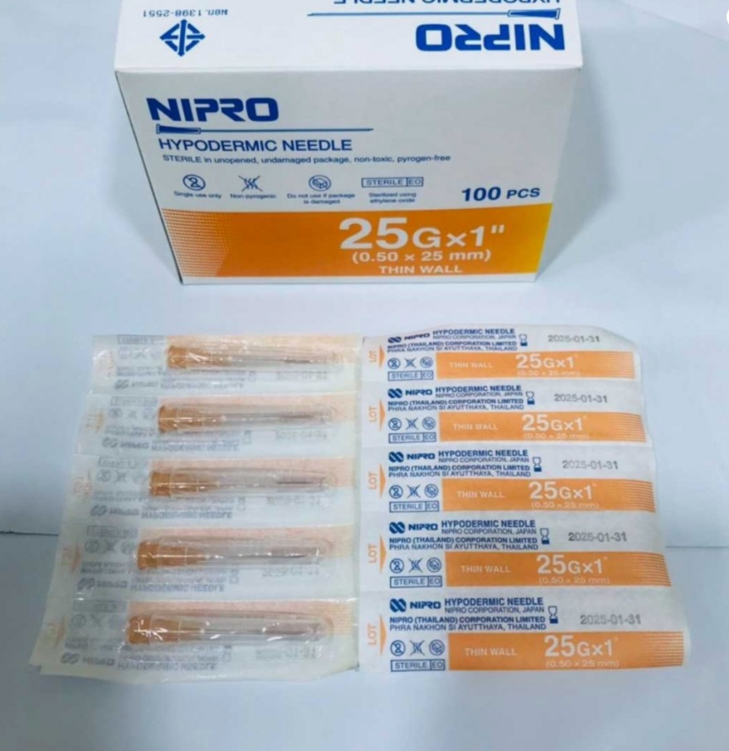 NIPRO เข็มฉีดยา ขนาด 25G x 1 นิ้ว (ซอง)