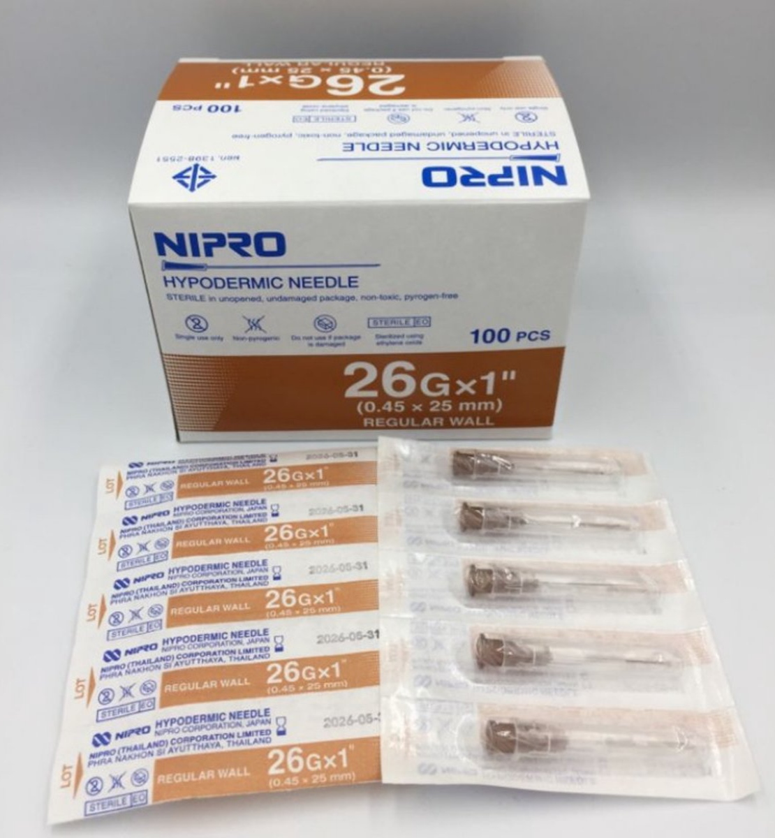NIPRO เข็มฉีดยา ขนาด 26G x 1 นิ้ว (ซอง)