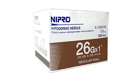 NIPRO เข็มฉีดยา ขนาด 26G x 1 นิ้ว (กล่อง)