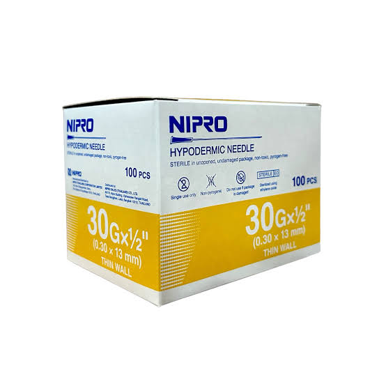 NIPRO เข็มฉีดยา ขนาด 30G x 1/2 นิ้ว (กล่อง)