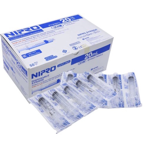Nipro ไซริงค์พลาสติก ชนิดไม่มีเข็ม 20ml.