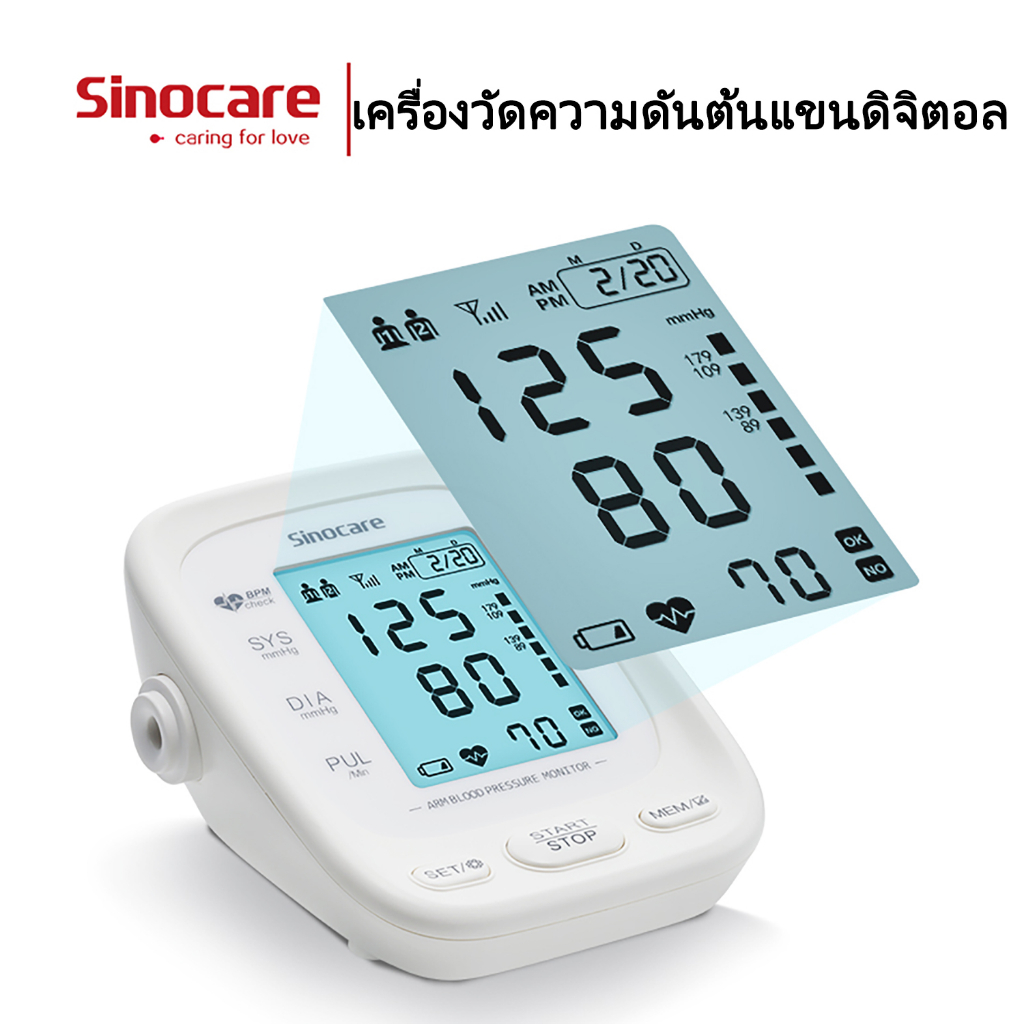 Sinocare เครื่องวัดความดันโลหิตดิจิตอล รุ่นAESU111